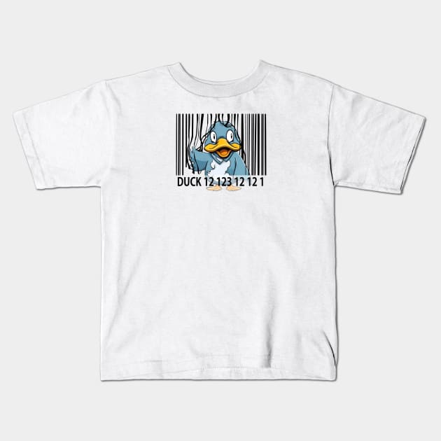 duck barcode Kids T-Shirt by happy.andiar